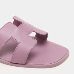 مملوكة مسبقًا Hermes Bruyère Leather Oran Flat Sandals Size 41.5