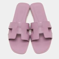 مملوكة مسبقًا Hermes Bruyère Leather Oran Flat Sandals Size 41.5