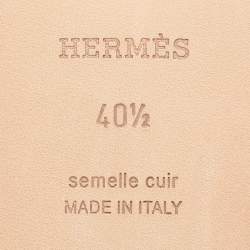 مملوكة مسبقًا Hermes Gold Leather Oran Flat Sandals Size 40.5