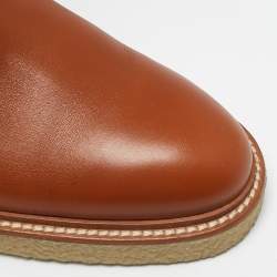 مملوكة مسبقًا Hermes Brown Leather Kelly Jumping Knee Length Boots Size 38