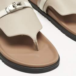 Hermes Beige Leather Empire Sandals Size 38