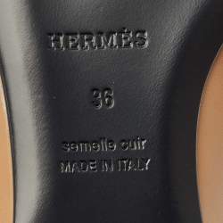 Pre Owned Hermès Brown Leather Pegase Mini Kelly Buckle Ballet Flats Size 36