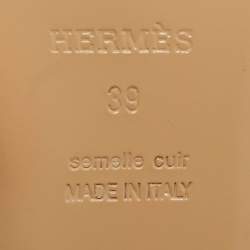 Pre Owned Hermès Brown Fabric and Leather Oz Mules Size 39