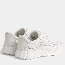 Pre Owned Hermes Bouncing Size 36 Blanc Calfskin Sneakers