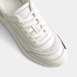 Pre Owned Hermes Bouncing Size 36 Blanc Calfskin Sneakers