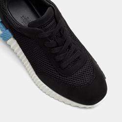 Pre Owned Hermes Bouncing Sneakers Size 37 Noir Mesh/Suede