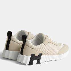 Pre Owned Hermes Bouncing Size 39 Beige Glaise Mesh/Suede Sneakers
