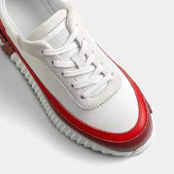 Pre Owned Hermes Bouncing Size 36 Multicolor Blanc Knit/Suede/Calfskin Sneakers