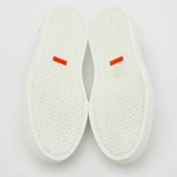 Pre Owned Hermes White Leather Game Slip On Sneakers Size 41