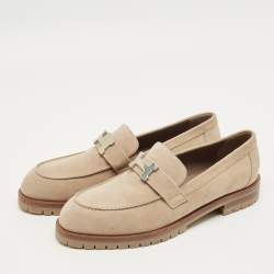 مملوكة مسبقًا حذاء لوفرز هيرميس فوبورغ شامواه بيج مقاس 40.5