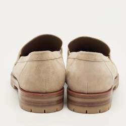 مملوكة مسبقًا حذاء لوفرز هيرميس فوبورغ شامواه بيج مقاس 40.5