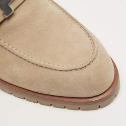 مملوكة مسبقًا حذاء لوفرز هيرميس فوبورغ شامواه بيج مقاس 40.5