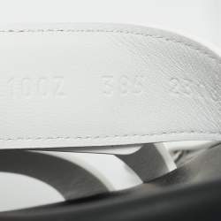 Pre Owned Hermès Chypre Size 38.5 White Leather Flat Sandals