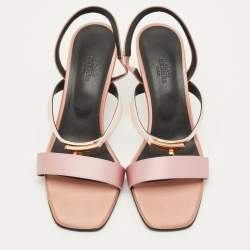 Pre Owned صندل سيور كاحل هيرمس جلد بني داكن مقاس 39.5