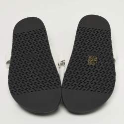 مملوكة مسبقًا Hermes Chypre Size 40 White Leather Flat Slide