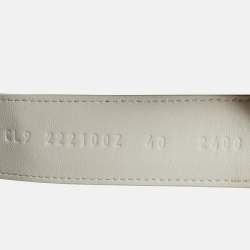 مملوكة مسبقًا Hermes Chypre Size 40 White Leather Flat Slide