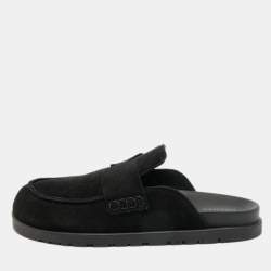 مملوكة مسبقًا Hermès Go Size 38 Black Suede Flat Mules