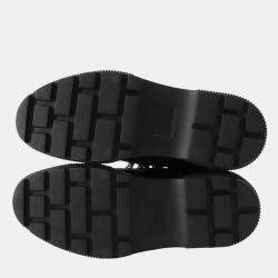 Pre Owned حذاء بوت قصير هيرميس جلد عجل نابا أسود منعش مقاس 36 ونصف
