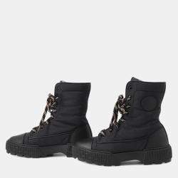 Pre Owned حذاء بوت قصير هيرميس جلد عجل نابا أسود منعش مقاس 36 ونصف