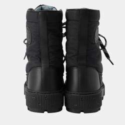 Pre Owned حذاء بوت قصير هيرميس جلد عجل نابا أسود منعش مقاس 36 ونصف