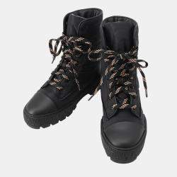 Pre Owned حذاء بوت قصير هيرميس جلد عجل نابا أسود منعش مقاس 36 ونصف