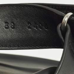 Pre Owned Hermes Chypre Size 38 Black Leather Slide Slide