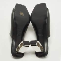 Pre Owned صندل هيرميس سلايد أيكونيك جلد أسود مقاس 39