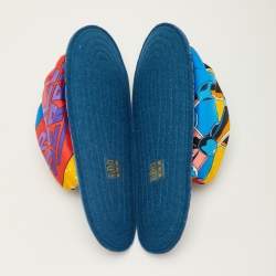 Pre Owned حذاء هيرمس سبيس داربي رجالي قماش متعدد الألوان مقاس 40