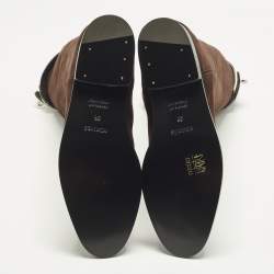 Pre Owned Hermes Jumping Size 38 Brown Suede Knee Length Boots