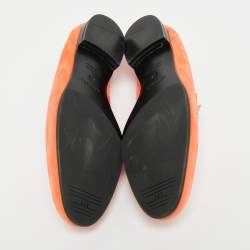 Pre Owned Hermes Paris Size 39 Orange Suede Loafers