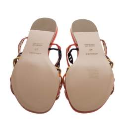 Hermes Multicolor Suede Leather Chaine D'ancre Flat Sandals Size 40