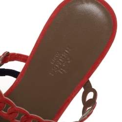 Hermes Multicolor Suede Leather Chaine D'ancre Flat Sandals Size 40