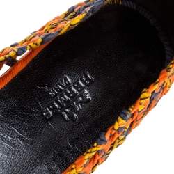 Hermès Multicolor Woven Silk Minorque Ballet Flats Size 39.5