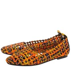 Hermès Multicolor Woven Silk Minorque Ballet Flats Size 39.5