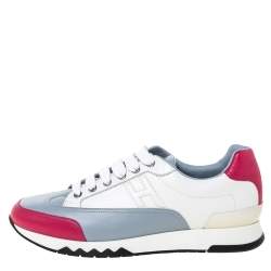 Hermès Multicolor Leather Trail Low Top Sneakers Size 38.5