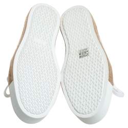Pre Owned Hermes White Canvas Rosa Espadrille Sneakers Size 39