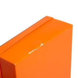 Pre Owned Hermes Black/Silver Embroidered Leather Oran Flat Slides Size 37