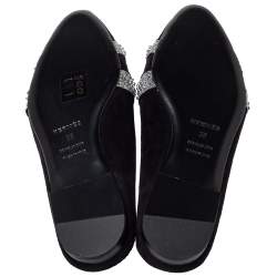 Pre Owned Hermes Black Suede Roxane Mule Sandals Size 38