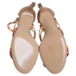 Pre Owned Hermes Multicolor Suede Chaîne d'Ancre Sandals Size 38.5