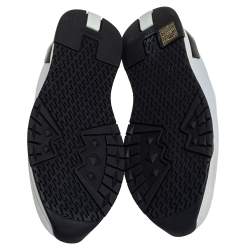 Pre Owned Hermes White Knit Fabric And Neoprene Tokyo Slip On Sneakers Size 37