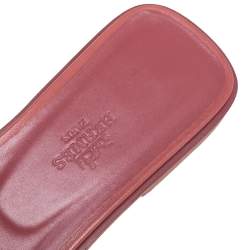 Hermes Pink Leather Oran Flat Slides Size 36.5
