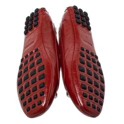 Pre Owned Hermes Brown Patent Leather Liberty Ballet Flats Size 40