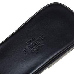 Pre Owned Hermès Black Leather Villa Sandals Size 38