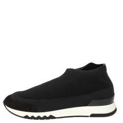 Pre Owned Hermes Black Fabric Tokyo Slip on Sneakers Size 37