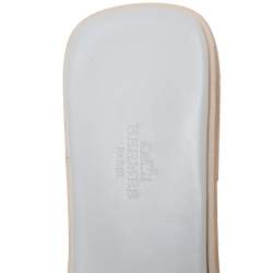 مملوكة مسبقًا Hermès White Leather Villa Sandals Size 40.5