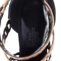 Pre Owned Hermes Multicolor Suede And Leather Romy Sandals Size 37