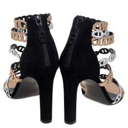 Pre Owned Hermes Multicolor Suede And Leather Romy Sandals Size 37