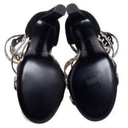 Pre Owned Hermes Multicolor Suede And Leather Romy Sandals Size 37