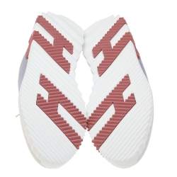 Pre Owned Hermes Multicolor Suede And Neoprene Lace Up Sneakers Size 39.5