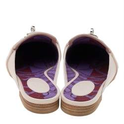 Pre Owned Hermes Pink Leather Kelly Mule Flats Size 38.5